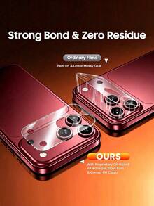 2入組 [2026新款] HD隱形相機鏡頭保護貼，相容 iPhone 18 Pro Max/18 Pro/17 Pro Max/17 Pro/17 Air，超薄 0.1mm、防刮、防指紋、無氣泡、易安裝、相容手機殼 - 無色 - 查看 2