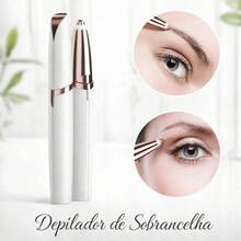 Recortadora de cejas eléctrica 3 en 1, recargable por USB, adecuada para mujeres, combina afeitadora y recortadora de cejas, aplicable a cejas, mejillas, barbilla, axilas, piernas, manos y otras áreas, diseño mini de lápiz labial, portátil inalámbrica, regalo ideal - Blanco - Ver 3