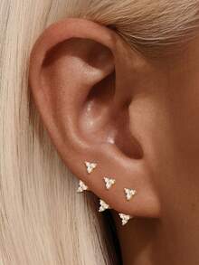 Tysoendlay 1Pc S925 Sterling Silver U-Shaped Cartilage Hoop Earring, Gold Tone, Multiple Styles, Helix Piercing Jewelry For Women Girls, Daily Wear Party Gift - Gold - View 5