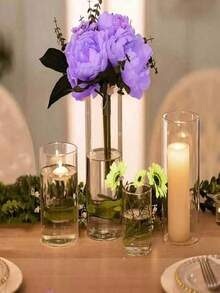 Transparent High Borosilicate Glass Windproof Candle Holder, Minimalist Style Romantic Dining Table Birthday Party Pearl Cotton Paper Box Set Of Two - K - View 4