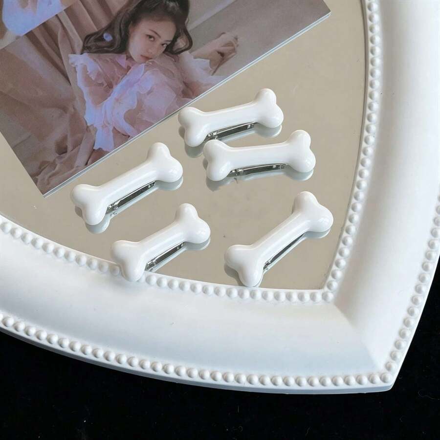 5pcs Dog Bone Hair Clips, Side Hair Clips, Crocodile Clips, Role Play Costume Hair Accessories, Claw Clips - 10pcs Mixed Colors - View 1