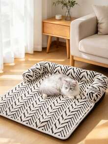 Pet Sofa Pad, Anti-Hair Furniture Protector, Machine Washable Non-Slip Pet Mat With Raised Backrest, Soft Herringbone Pattern Sleeping Pad, Suitable For Sofa, Window Sill And Floor, Ideal Resting Bed For Cats And Small Dogs, Keeps Pet Owners' Sofa Clean - Multicolor - View 2