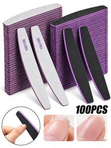 Nail File, Professional Nail File, Reusable Double-Sided Sandpaper Nail File (100/180 Grit), 1/5/10/20/25/35/50/100 Pieces, Home And Nail Salon Nail Tools, Women's Gift, Nail Tools, Nail Supplies, Manicure Tools, Nal Stuff,Nail Care Tools - Light Grey - View 3