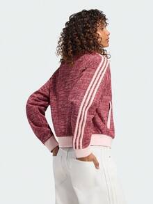 Adidas Originals Women's BOUCLE VIN TT Jacket Woven Collarless Outerwear LI0025 - Pink - View 3