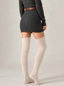 5 Pairs Of Random Fashion Versatile Calf Socks, High-Top Legging Socks For Pairing With Skirts, Warm Ankle Socks For Autumn And Winter - Multicolor - View 5