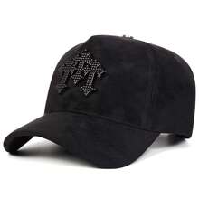 1pc Men's Trucker Hat Gothic Cross Rhinestone Baseball Cap Street Fashion Suede Five-Panel Hat Outdoor Warm Casual Cap Autumn/Winter Street Business Party - Multicolor - View 3