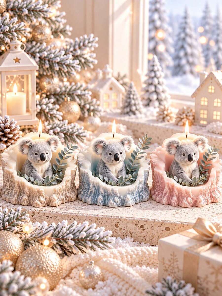 3D Koala Tree Stump Silicone Mold With Tree Stump Koala Design - Suitable For Resin Casting, Candle Making And Clay Crafts, DIY Wax Art, Resin Crafts And Holiday Decorations - Tree Stump Koala Mold - View 1