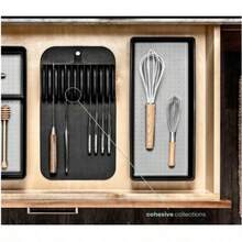 11-Slot/Detachable 11-Slot Silicone Knife Holder Mat - Antibacterial Kitchen Countertop Organizer, Ergonomic Non-Slip Grip For Knife Storage And Drying - Solid Color - View 6