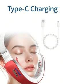 HYUNDAI Women's V-Face Lifting Device - Smart Electric Double Chin V-Face Lifting Strap - Red - View 6