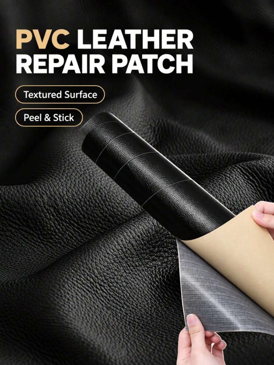 PVC Leather Repair Roll, Tool-Free Faux Leather Restorer Fabric For Sofa Couch Car Seat Furniture Bag, Lychee Texture Vinyl Upholstery Fixing Sheet, Anti-Scratch Non-Fading DIY Repair