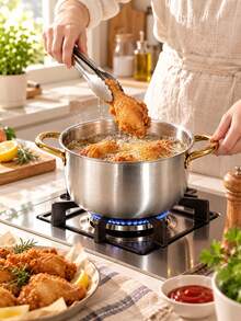 Stainless Steel Steamer Pot With Double Handles, Thickened Steaming And Cooking Pot With Glass Lid, Large Capacity Soup Pot For Home Use, Compatible With Gas And Induction Cooktops, Christmas And Halloween Home Party Cooking Cookware - View 2