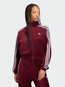 Adidas Originals Women's PLEAT VEL TT Knit Jacket Collarless Outerwear LG4300 - Burgundy - View 1
