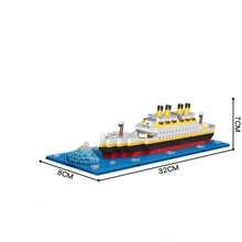 500pcs Classic Luxury Cruise Ship Large Model, Miniature Mini Building Block Set 3D Model, Creative Decompression Assembly Building Block Collectible Ornament Birthday Gift, Is An Ideal Collectible, Building Block Assembly Tools/Tweezers-Christmas Gift - Multicolor - View 4