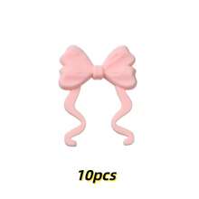 10pcs 37x27mm Macaron Color Curled Ribbon Bow Silicone Beads, Sweet Handmade Beaded DIY Beads For Pen, Keychain, Bag Pendant Decoration - bow tie - View 22