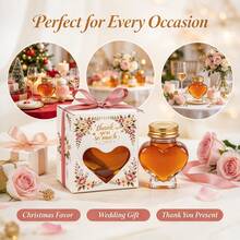 Heart Shaped Glass Honey Jars With Thank You Gift Boxes & Pink Ribbon, 55ml Empty Mini Glass Favor Jars For Wedding, Christmas Party Favors, DIY Gift Sets - View 2
