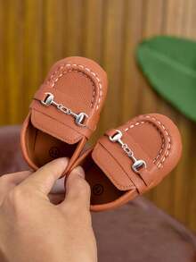 Infant Boys Loafers 0-1 Years Old Spring Summer Autumn Soft Sole Slip-On Walking Shoes Versatile Driving Loafers Flat Shoes - Brown - View 4
