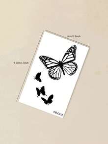 Herbal Juice Semi-Permanent Magic Tattoo Sticker, Exquisite Butterfly Pattern, Long-Lasting 14 Days, No Fading, No Reflection, Temporary Tattoo Sticker For Hands, Shoulders, Neck, Collarbone, Legs And Body, 1pc/Pack - Blue - View 8