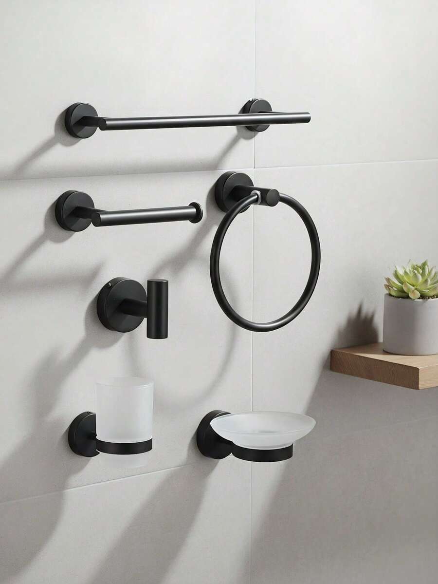 Bathroom Storage Hook Round Towel Ring Toothbrush Holder Stainless Steel Storage Hook Toilet Paper Holder Soap Dish 1pc