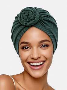1pc Women's New Waffle Snail Twist Headscarf Hat, Headwrap Suitable For Daily Use - Multicolor - View 9
