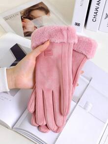 1 Pair Autumn/Winter Cold Weather Gloves, Touchscreen Finger Protection Gloves, Fleece Lining, Unisex, Multiple Colors Available, Suitable For Snow Sports, Can Be Used As Christmas Or Holiday Gift - Multicolor - View 10