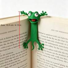 1pc Funny 3D Frog Bookmark, Cute Cartoon Frog Page Clip, Soft Silicone Reading Marker, Creative Novel Book Accessory, Suitable For Students Children Adults, Japanese Style Cute Desk Decor, Lazy Frog Page Clip, Applicable For Books Diaries Planners Notebooks - Multicolor - View 8