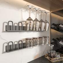 1pc Metal Hanging Cup Holder, Wine Glass And Mug Drying Rack, Polished Finish Glass Cup Rack, Suitable For Beer Glasses And Wine Glasses, Ideal Beer Accessory For Home Bar And Kitchen Countertop - Multicolor - View 4