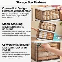 Lifevilion Folding Storage Box With Wheels 50L Capacity Transparent Collapsible Organiser With Lid - View 5
