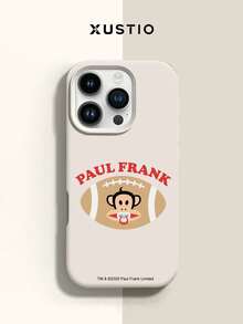 Officially Licensed Paul Frank Liquid Silicone Phone Case, Full Coverage Anti-Drop Protection For Camera, Cartoon Monkey And Football Pattern, New Protective Cover Compatible With IPhone 13/14/15/16/17/18 Pro Max - Multicolor - View 2