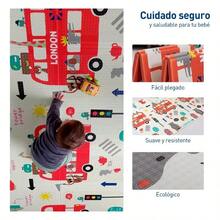 Tapete Plegable para Bebé y Niños, Alfombra Infantil Acolchada para Gatear y Jugar, Tapete de Juegos Portátil para Piso, Diseño de Dinosaurios y Londres, Ideal para Habitación Infantil, Sala - Verde militar - Ver 3