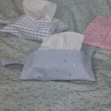 1 buah Tas Penyimpanan Kotak Tisu Gantung, Tempat Tisu Kain Lembut dengan Pegangan Cincin, Penutup Tisu Wajah Motif Bintang yang Dapat Diganti, Cocok untuk Kamar Tidur, Kamar Mandi, Mobil, Asrama, dan Kantor - MultiWarna - View 17