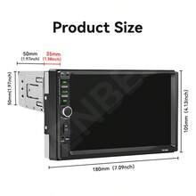VENBES 7 Inch Single DIN Car Stereo, Wired Apple CarPlay And Android Mirror-Link, MP5 Multimedia Car Radio, Bluetooth FM USB AUX, 12V Car Head Unit - Main Unit + 8‑LED Square Rear‑view Camera - View 12