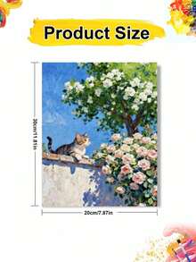 1pc Cat On The Wall DIY Oil Painting By Numbers, Canvas Painting DIY Crafts, Adult Home Decoration, Holiday Gift. - Sets - View 9