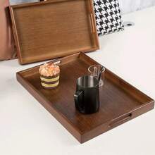 Wooden Multi-Purpose Tray - Brown, Perfect For Breakfast, Fruit Storage, Home Decor And More. Storage Box For Organization - Brown - View 3
