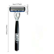 [Premium Razor] مجموعة شفرات حلاقة يدوية فاخرة عتيقة فائقة الحدة | شفرات 6 طبقات، رؤوس قابلة للتبديل، مقبض مريح، تصميم قابل لإعادة الاستخدام والتعبئة لحلاقة ناعمة ودقيقة - هدية مثالية لعيد الأب وعيد الميلاد - ماكينة حلاقة آمنة - مشاهدة 4