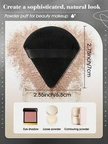 19 Pcs Makeup Tool Set, 15 Black Makeup Brushes And 4 Black Triangle Powder Puffs. Soft Synthetic Bristles Blend Blush And Eyeshadow Evenly. Rose Gold Ferrules Firmly Hold Bristles And Avoid Shedding. Triangle Puffs Deliver Sheer Matte Powder Finish. - Black - View 6