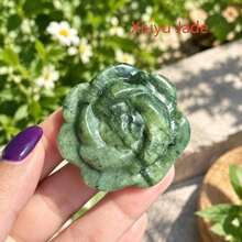 1pc Natural Crystal Rose Flower Carving, Elegant Romantic Gift For Valentine'S Day, Christmas, Home Decoration, Gift For Special Occasions - Multicolor - View 6