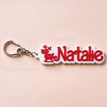 Custom Shaped Acrylic Name Keychain With Deer Pattern Printed On It, Personalized Name Label, Suitable For Backpacks And Christmas Gifts - Multicolor - View 13