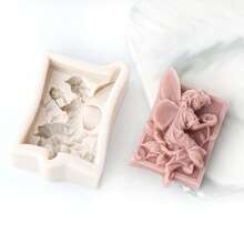 3D Silicone Soap Mold - Angel Girl Design, Decorated With Roses And Butterflies, 7 Sizes, Suitable For DIY Handmade Soap, Moisturizing Soap And Crafts, Easy To Demold And Clean, Non-Stick Smooth Surface, Handmade Crafts | Angel Pattern | Exquisite Details - Grey - View 8
