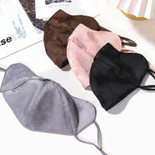 1 st varm ansiktsmask för kvinnor i enfärgad satinjacquard med spets, bekväm mjuk och andningsbar texturerad ansiktsskydd, tvättbar dekorativ accessoar för dagligt bruk - Multifärgad - Visa 3
