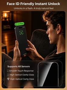 3 Packs Tempered Glass Privacy Screen Protector Compatible With Iphone – Anti-Peep, Drop-Resistant, And Scratch-Resistant – New Mobile Phone Accessory - Black - View 7