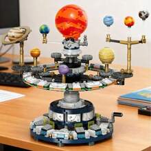1000+Pcs Small Building Blocks Solar System Rotating Platform Model, Science Gear Planet Rotation Educational Toy, Birthday Gift, Christmas Gift - Mini Building Blocks - View 6