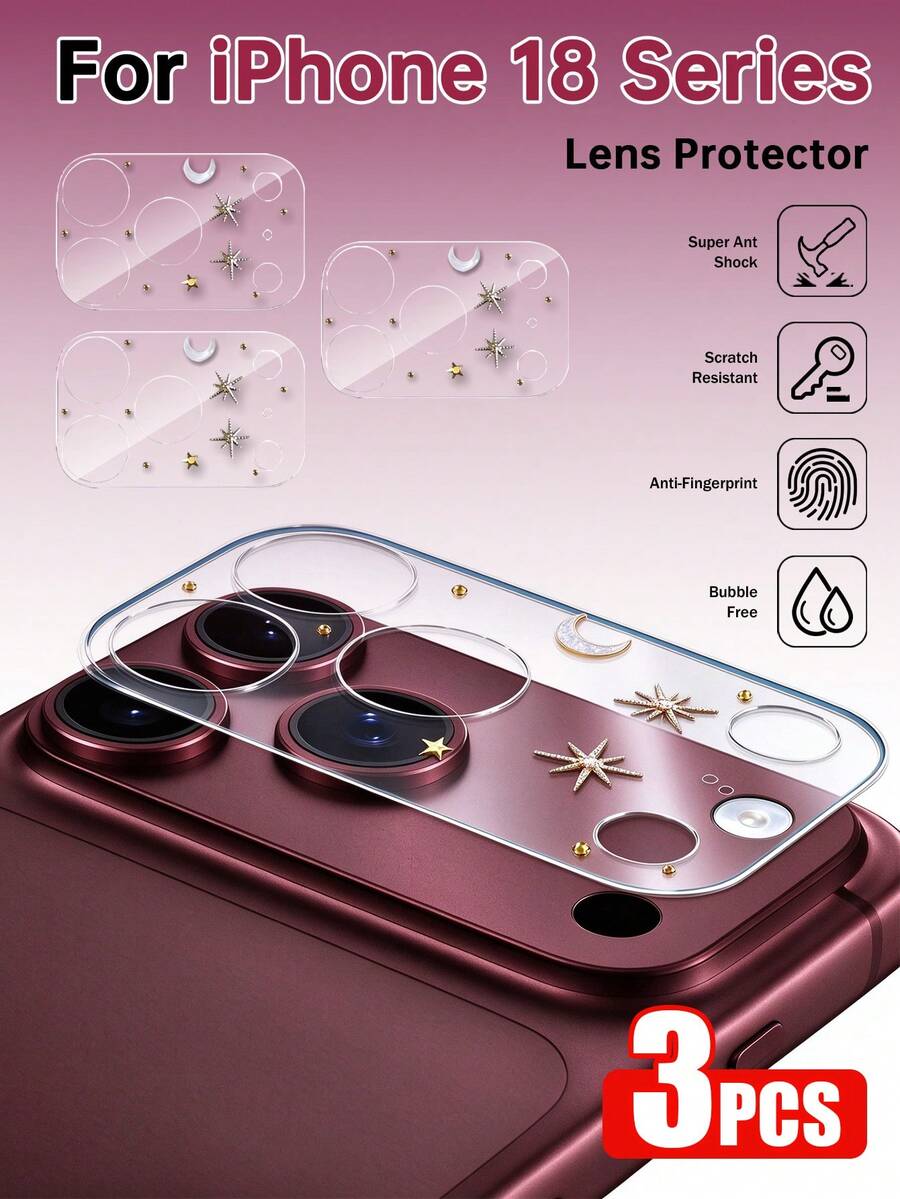 XINHONGYU 3pcs Transparent Rhinestone Camera Lens Protector, Compatible ...