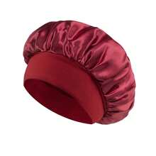 1pc/All Season Wide Brim Satin Sleep Cap, Made Of Smooth Satin Fabric, Minimalist Gentle Style, Elastic Headband Design For Comfortable Fit, Anti-Static; Suitable For Sleep, SPA And Home Use, Multiple Colors Available - A - View 9