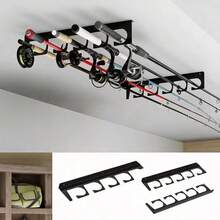 Wall-Mounted Ceiling-Fixed Display Rack Home Storage Fishing Rod Holder Metal Fishing Rod Stand Suitable For Various Item Storage - Black - View 4