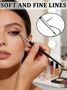 6/4/1pcs Ultra-Fine Eyeliner Painting Brush, Makeup Tool, Tear Brush, Simple For Beginners, Can Blend Eyeshadow, Create Natural Eyeliner Contour, Portable Eyeshadow Brush For Travel, Professional Makeup Brush - Multicolor - View 2
