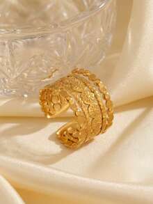RAYQUEEN 1 buah Cincin Stainless Steel Terbuka Gaya INS Minimalis Niche untuk Wanita, Cocok untuk Pemakaian Sehari-hari - cincin - View 6