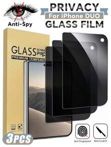 3 Packs Tempered Glass Privacy Screen Protector Compatible With Iphone – Anti-Peep, Drop-Resistant, And Scratch-Resistant – New Mobile Phone Accessory - Black - View 8