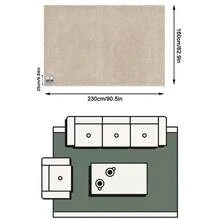 1PC Beige Solid Textured Living Room Rug, Modern Minimalist Cream Style Elegant Versatile Faux Cashmere Rectangular Machine Washable Area Rug, Suitable For Daily Home/Holiday Party/All Seasons Large Size Floor Mat, Aesthetic Home Decor - Multicolor - View 18