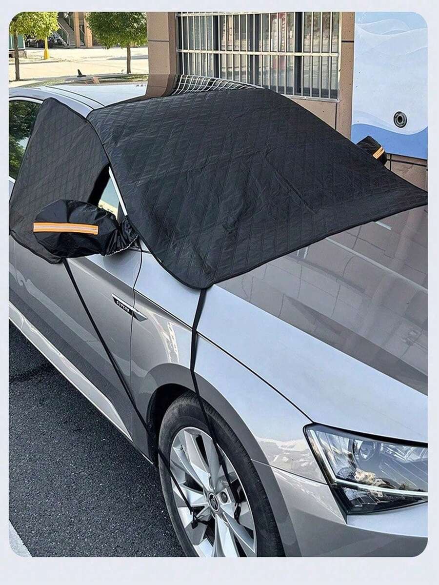 Set Oxford Fabric Car Windshield Snow Cover With 6 Straps, 3 Windows ...