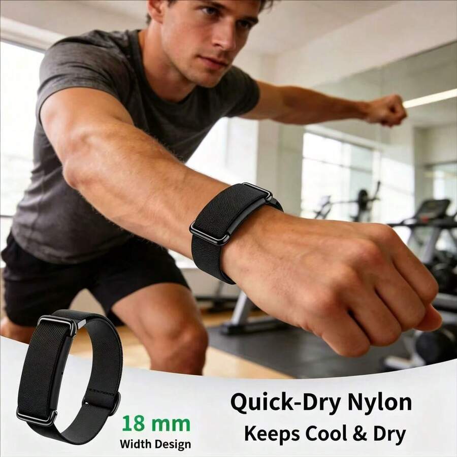 1pc Adjustable Diagonal Woven Band, Suitable For Air, Soft Breathable Nylon Replacement Wristband With Metal Buckle - For Air - View 1